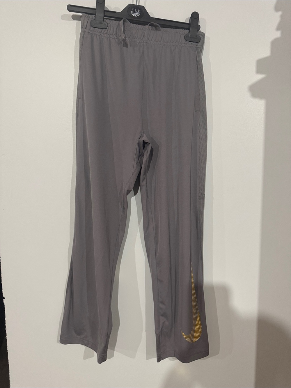 Nike Gray Jogger Pants with Yellow Swoosh